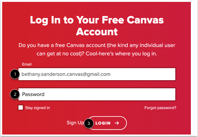 Log In to Your Free Canvas Account
