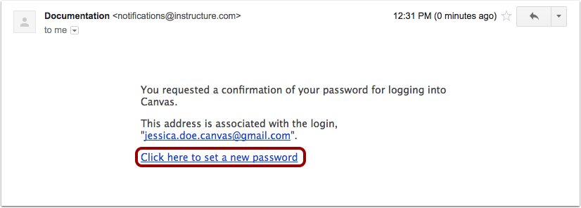 Access the Password Link