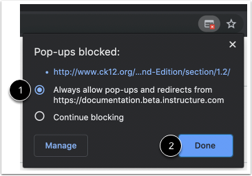 Enabling Pop-ups in Chrome