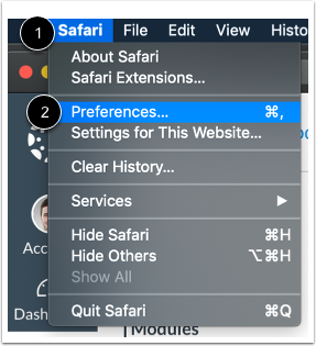 Open Safari's Preferences