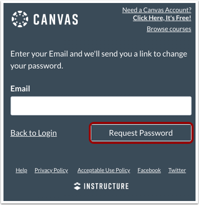 Request Canvas Password