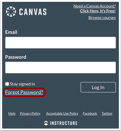 Reset Canvas Password