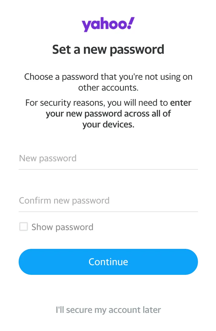 Reset Forgotten Yahoo Password 4