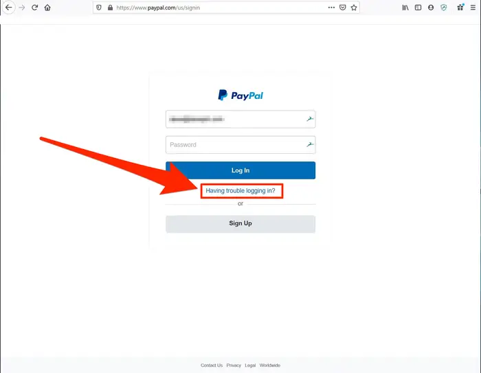 Reset PayPal Password When Unable to Log In